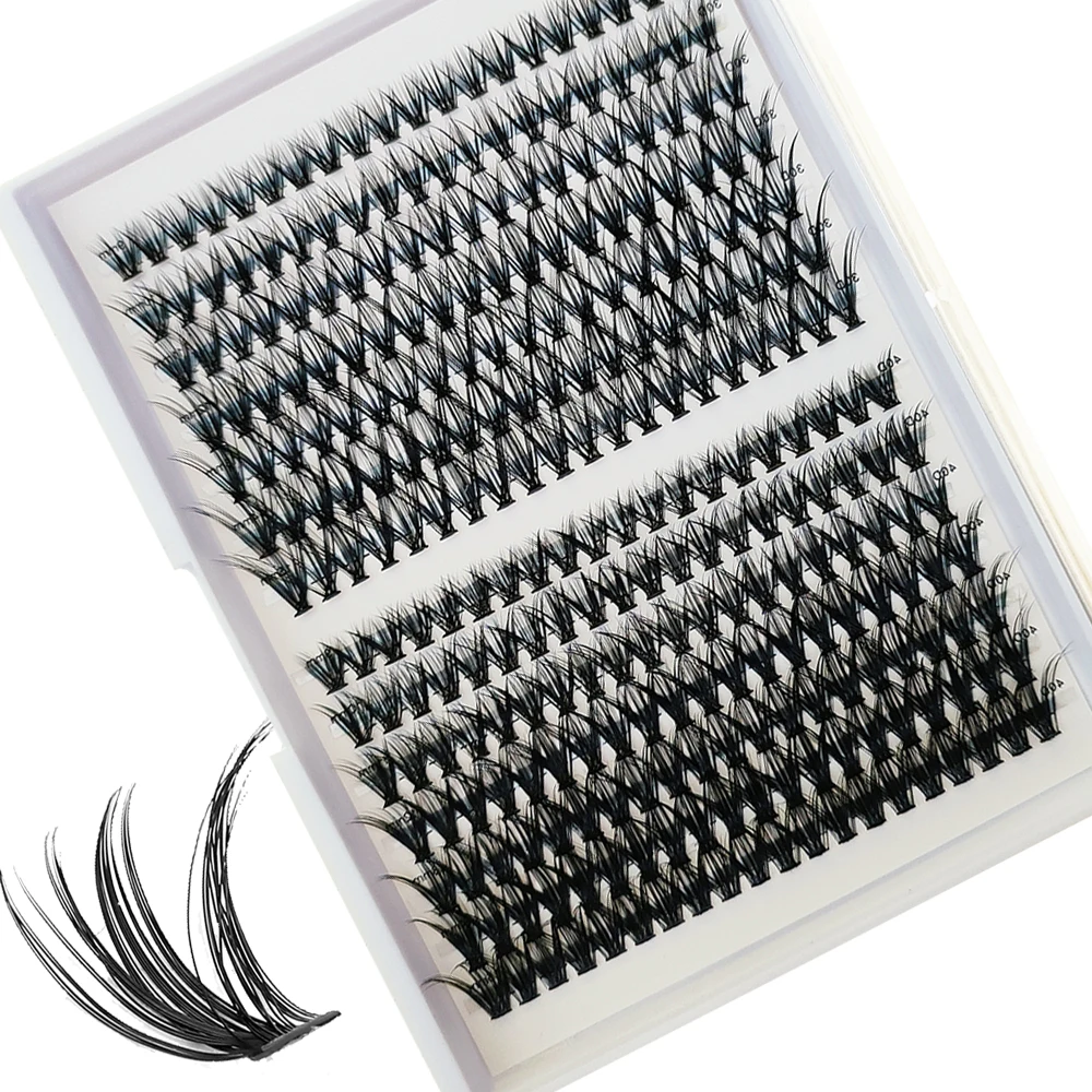 Wimperncluster, 280 Stück, DIY-Einzelwimpern, natürliches Aussehen, dünne Wimpernverlängerung, 9–15 mm, D-Locken, individuelle, flauschige Wimpernverlängerung