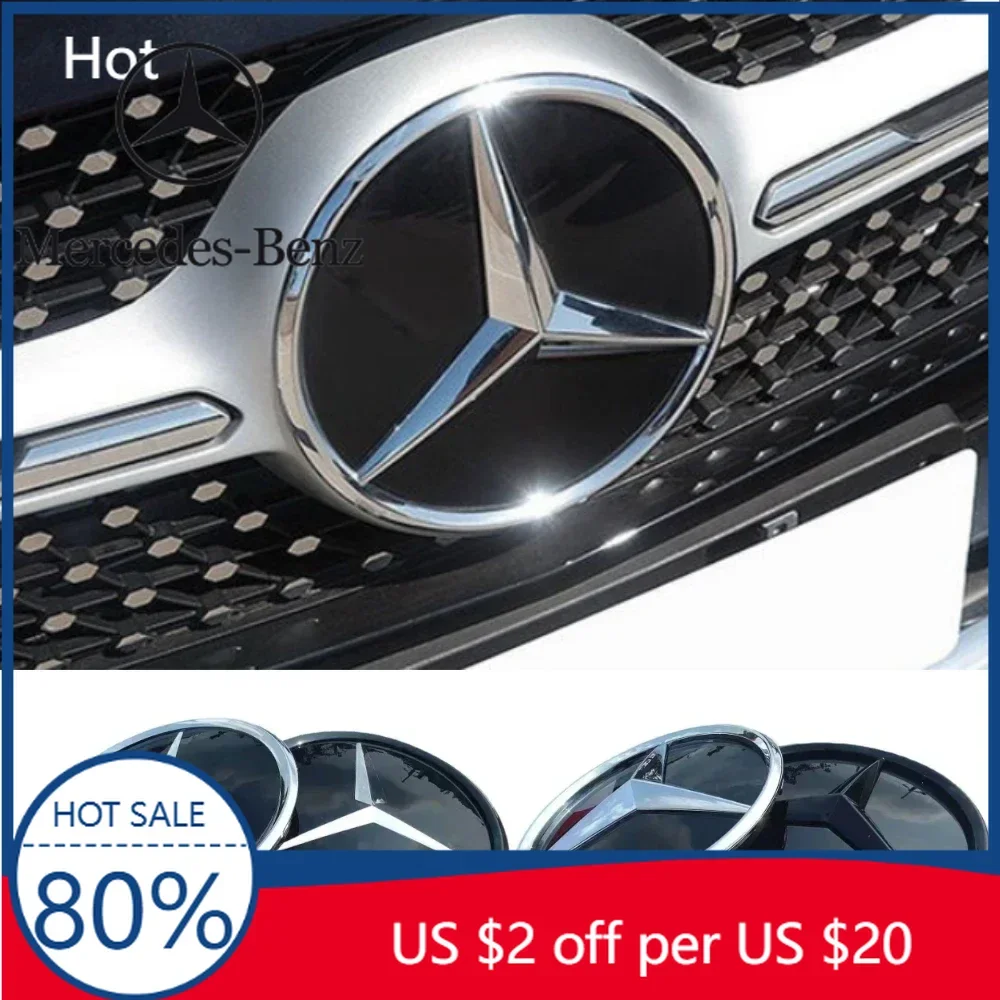 

Hot Car Sticker 3D ABS logo The front grille star logo badge mirror bottom for Mercedes-Benz W204 GLK200 GLK260 GLK300 GLK250 GL
