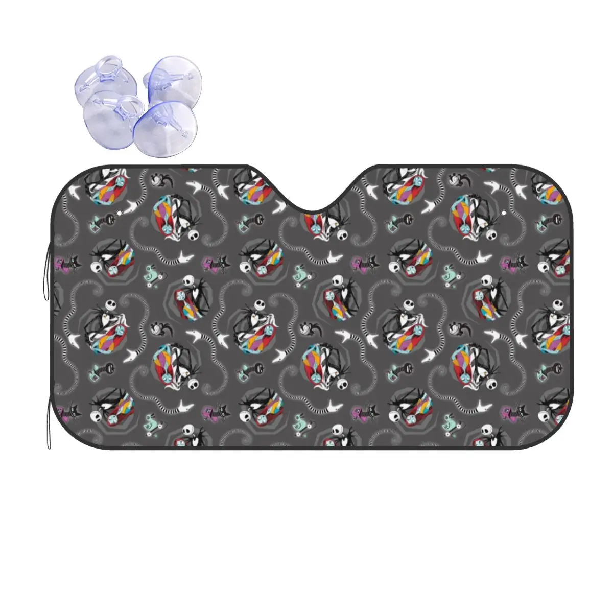 

Custom Jack Skellington Car Windshield Sunshade Nightmare Before Christmas Front Windshield Sun Shade Visor