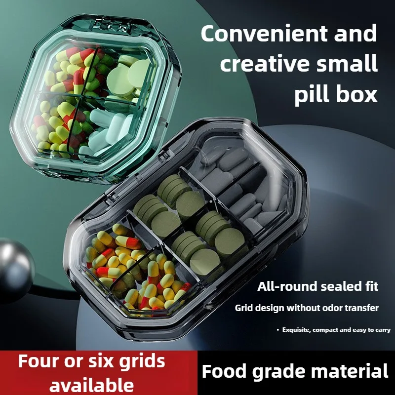 

Мини-коробка для лекарств с сеткой 4/6 герметичная влагостойкая коробка для хранения таблеток удобный контейнер для хранения классификаций лекарств