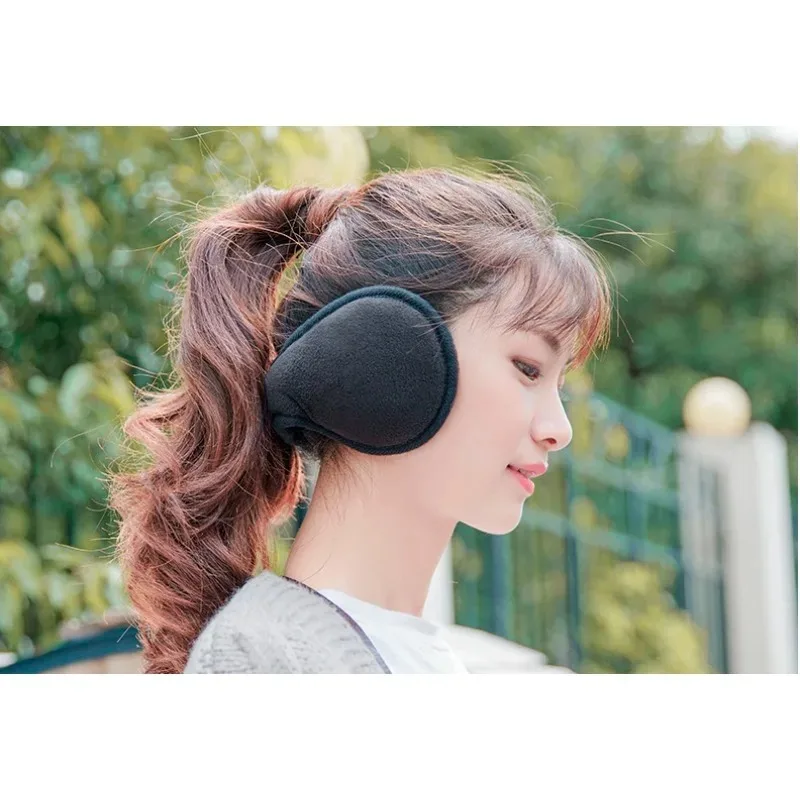 Winter Unisex Large Foldable Polar Fleece Earmuffs – Adjustable Ear Warmers for Outdoor Activities