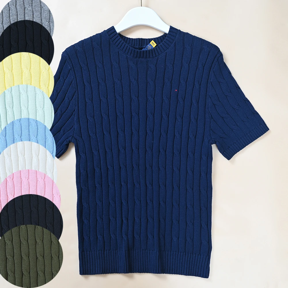 

Casual round Ne ort Sve Knitted Sweater Women's Thi Needle Twist Cotton Tead New Sle Spring Summer Ladies Top