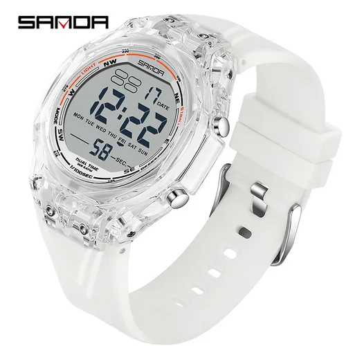 Imagen 1 del producto SANDA nuevo reloj electrónico deportivo 6289 para hombres y mujeres, reloj multifuncional anticaída resistente al agua hasta 50M para estudiantes jóvenes