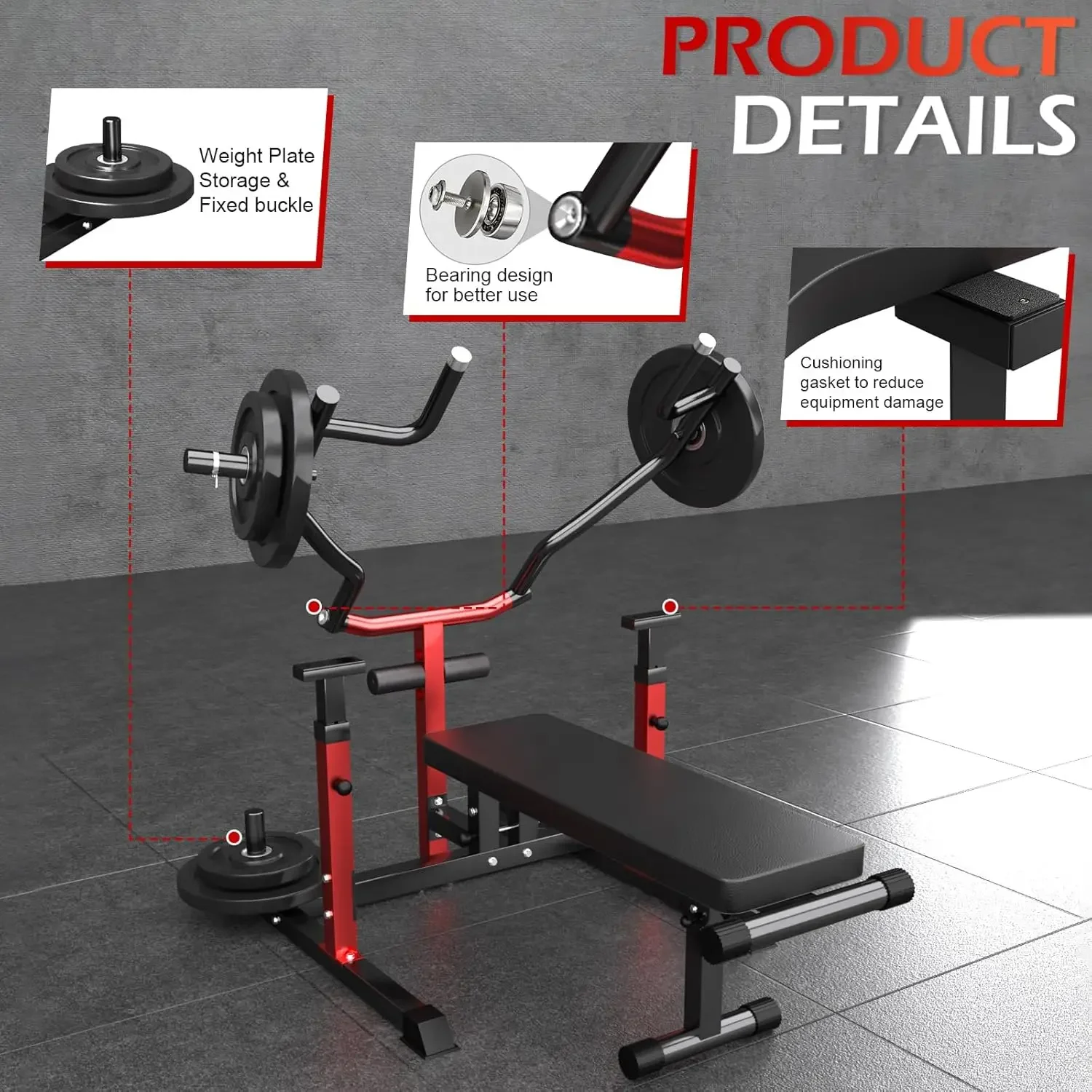 Banc de musculation multifonctionnel pour la poitrine et AB Worko, machine de presse de poitrine, réglable, recommandé, gain de place, T1