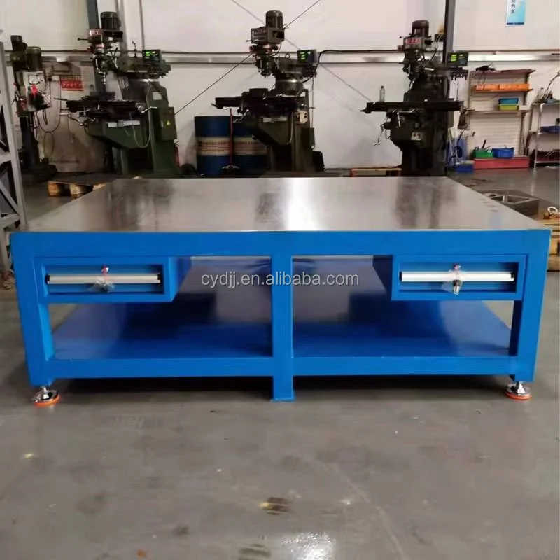 

Heavy Duty Steel Plate Workbench Industrial Fitter Table 4 Lockable Drawers Storage Shelves OEM/ODM Customizable 3-Year