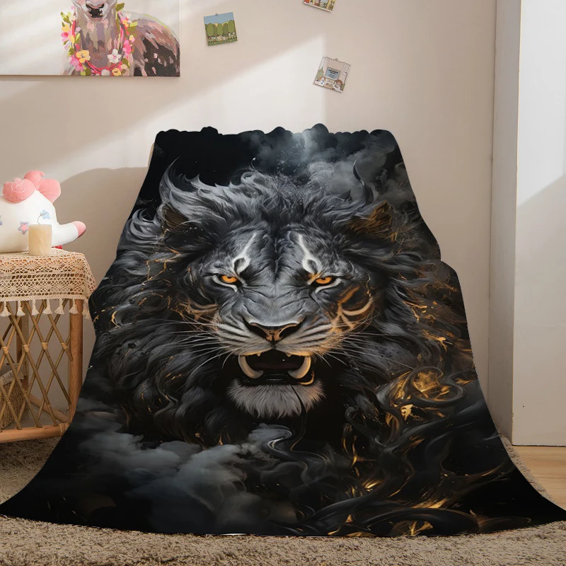 

Lion Animal Fleece Blanket Sofa Winter Microfiber Bedding Warm King Size Fluffy Soft Blankets Adult Bed Camping Nap Throws