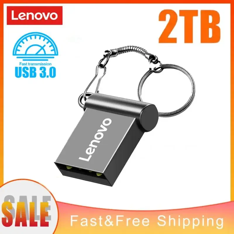 Lenovo-High Speed USB 3.0 Flash Drive, Memory Stick, Chave de Armazenamento, Dispositivos USB, Laptop, 2TB, 512GB, 256GB, 128GB, 1TB