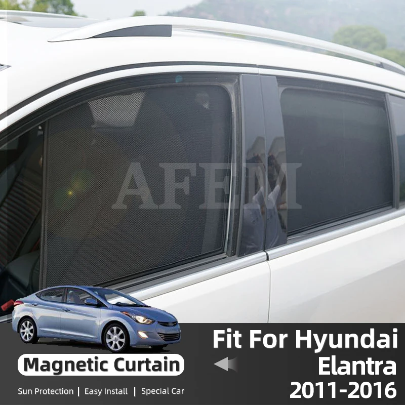 Для Hyundai Elantra MD 2011-2016: Магнитные шторки на окна автомобиля, солнцезащитные сетки, защита от солнца