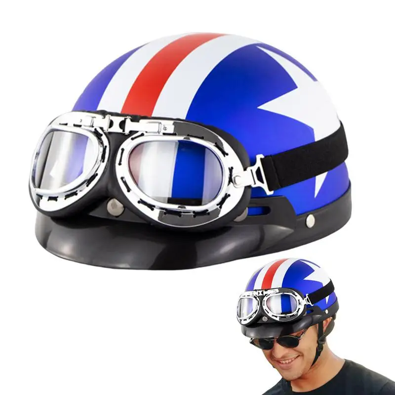 

Motorcycle Helmet Men Women Open Face Helmet Adults Equipment Electric Bicycle Scooter With Goggles Moto Helmets Supplies