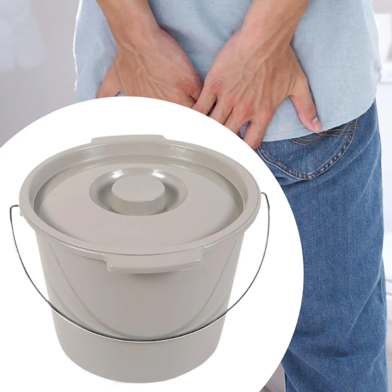 

Portable Toilet Bucket Commode Sturdy with Lid Removable Outdoor Potty