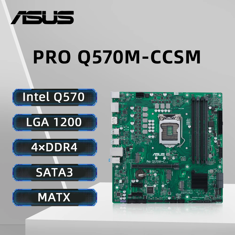 

ASUS Pro Q570M-C/CSM Motherboard LGA 1200 Supports 10700F 11700F 11600K 10400F 11400F 11900K CPU 4xDDR4 HDMI 2xM.2 PCIe 4.0 mATX