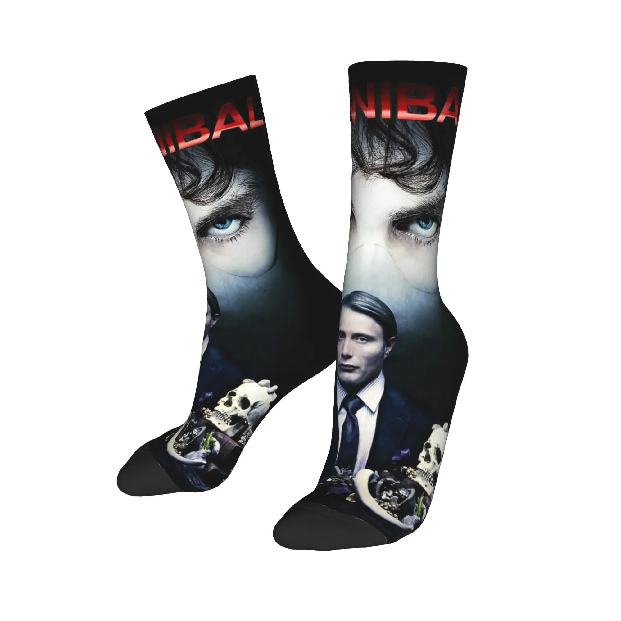 Cozy Unisex Socks hannibal Mads Mikkelsen horror movie Merchandise Cute  Skateboard Dress Socks All Seasons