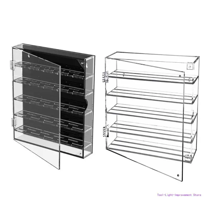 C63E Clear Acrylic Round Coin Holder Desktop Storage Case Sturdy Display Box Craft Supplies for Collectors and Jewelers