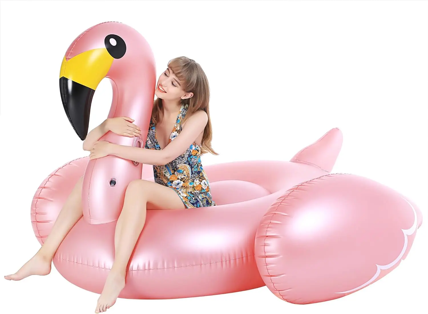 Giant Inflatable Flamingo Pool Float with Fast Valves Summer Beach Swimming Pool Floatie Lounge Floating Raft Outdoor Party Deco