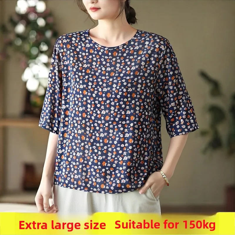 فضفاضة تناسب اضافية كبيرة الحجم القطن الاصطناعي الصيف تي شيرت الدانتيل تقليم مادة رقيقة سبعة Sve المرأة تانك القمم القطن الحرير