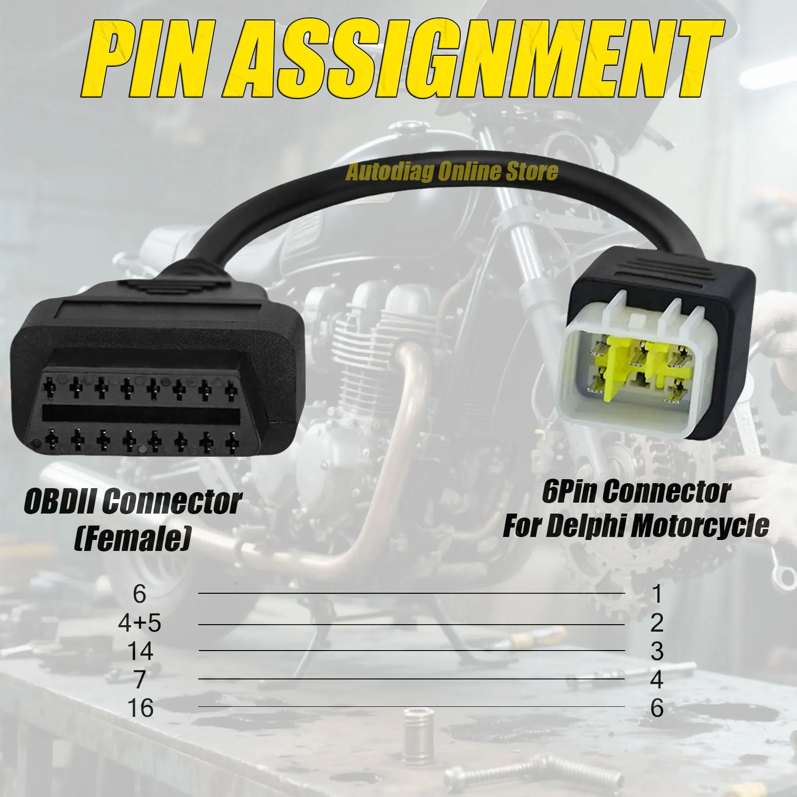 Für BENELLI OBD2 Adapter Kabel Für TNT 25/135/300/600, GT600, TRK502, LEONCINO Motorrad Diagnose Kabel Für BOSCH ECU DELPHI ECU – Detail 6