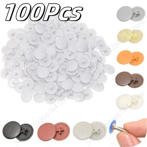 100Pcs Self-tapping Screws Decor Plastic Cap Furniture Hardware Screw Waterproof Rust-proof Dust Plug Cross Screws Decor Cover