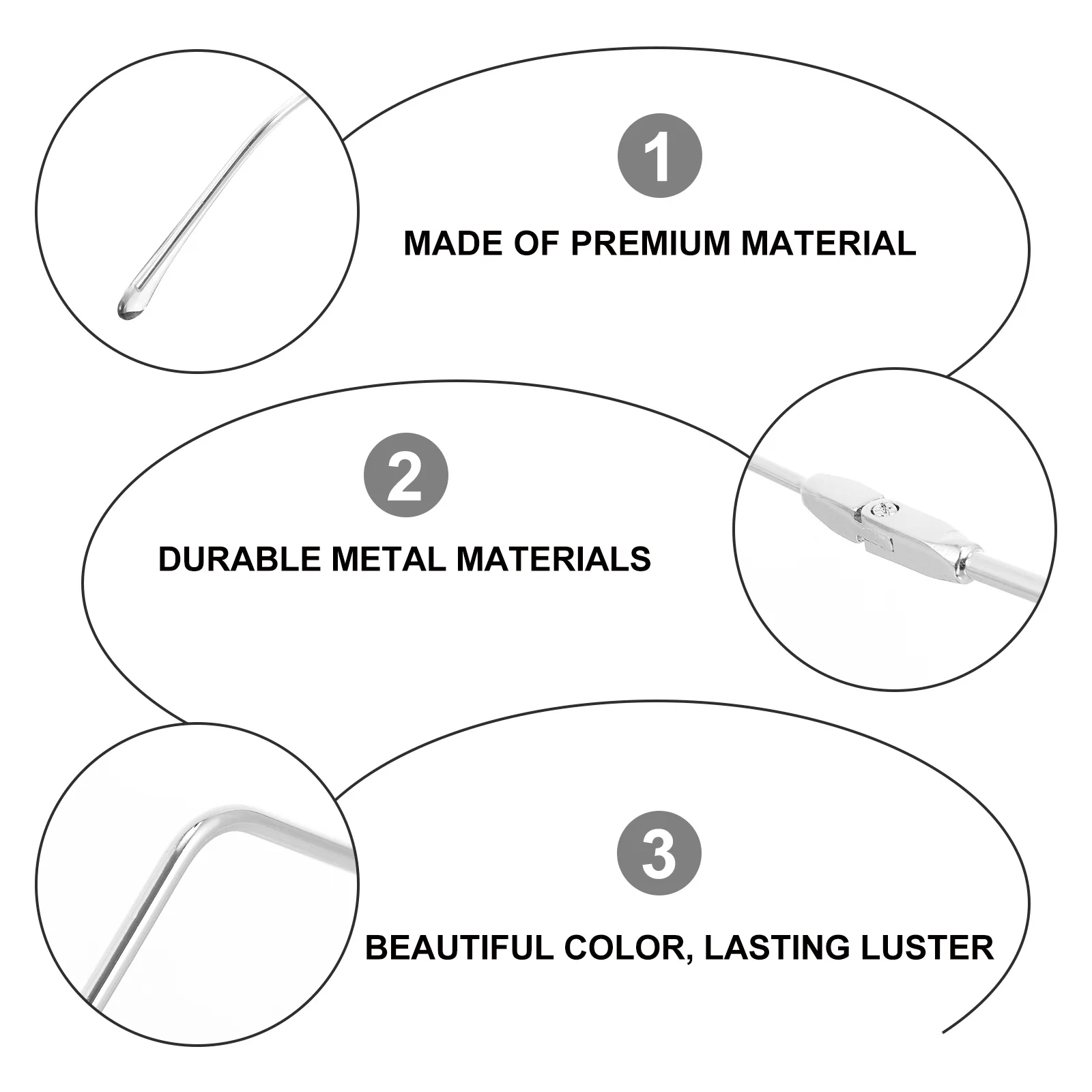 

Metal Decorative Glasses Frame Lightweight Semi-Rimless Lensless Eyeglasses Frame Fashion Prop for Party Festival Cosplay