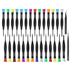 30 in 1 Torx Screwdriver Kit Magnetic Precision Screwdriver Set with Flathead Mini Screwdrivers ESD Tweezers