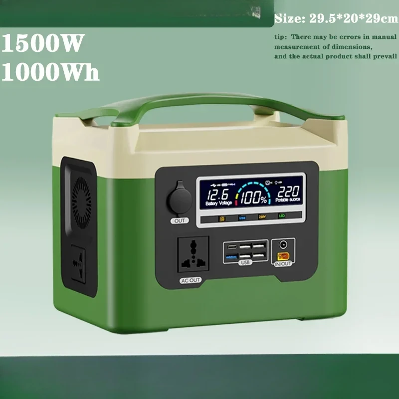 220V Portable Energy Storage Power Supply, 1500W/1000Wh Outdoor Power Station，camping Large CapacityOutdoor Mobile Power Supply,