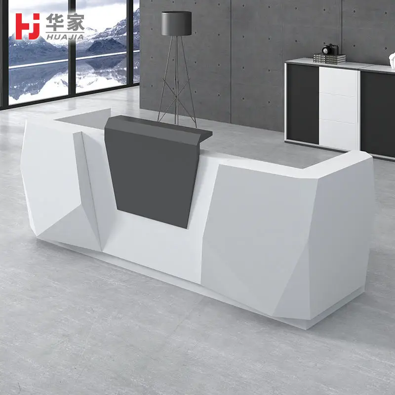 

Paint company front desk modern simple service bar information desk Welcome desk Reception desk shaped counter