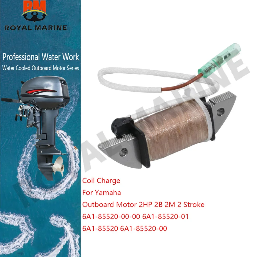 

For Yamaha Coil Charge 6A1-85520-00 Outboard Motor 2HP 2B 2M 2 Stroke 6A1-85520-00-00 6A1-85520-01 6A1-85520 Boat Engine Parts