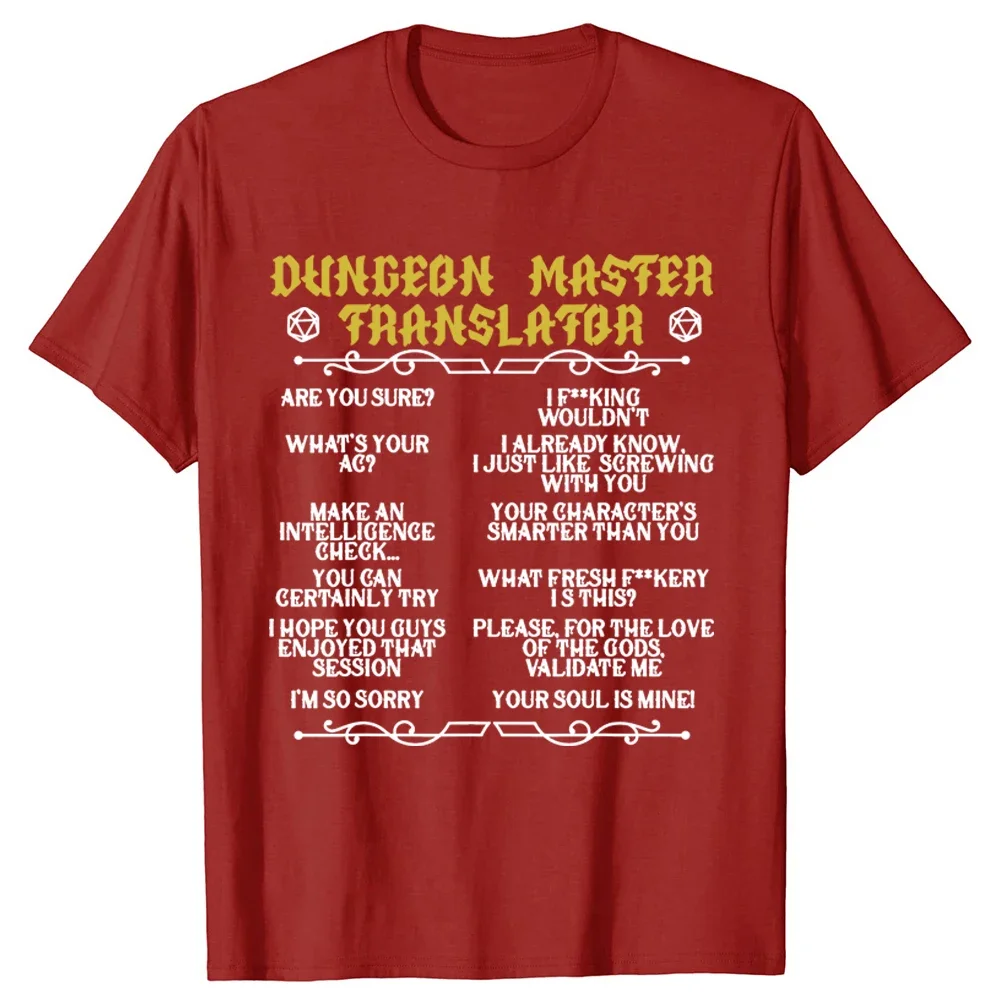 Gaming Master Tabletop Board Game RPG Dungeon T-Shirt Gifts Funny Geeks Graphic mangaTops Short Sleeve streetwear vintage