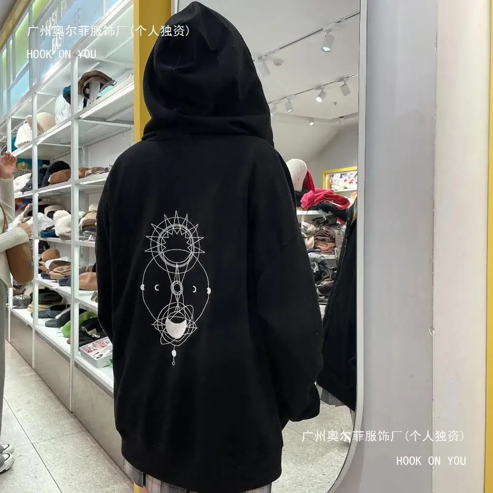 TV-Serie The Eclipse Akk Ayan Cosplay Kostüm Erwachsene Schwarz Reißverschluss Hoodie Top Mantel Jacke Pullover Sweatshirt Lässig