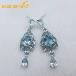 SACE GEMS orecchini di gioielli di moda per le donne 925 Sterling Silver Sky Blue Topaz Eardrop Wedding Party Fine Jewelry Holiday Gift