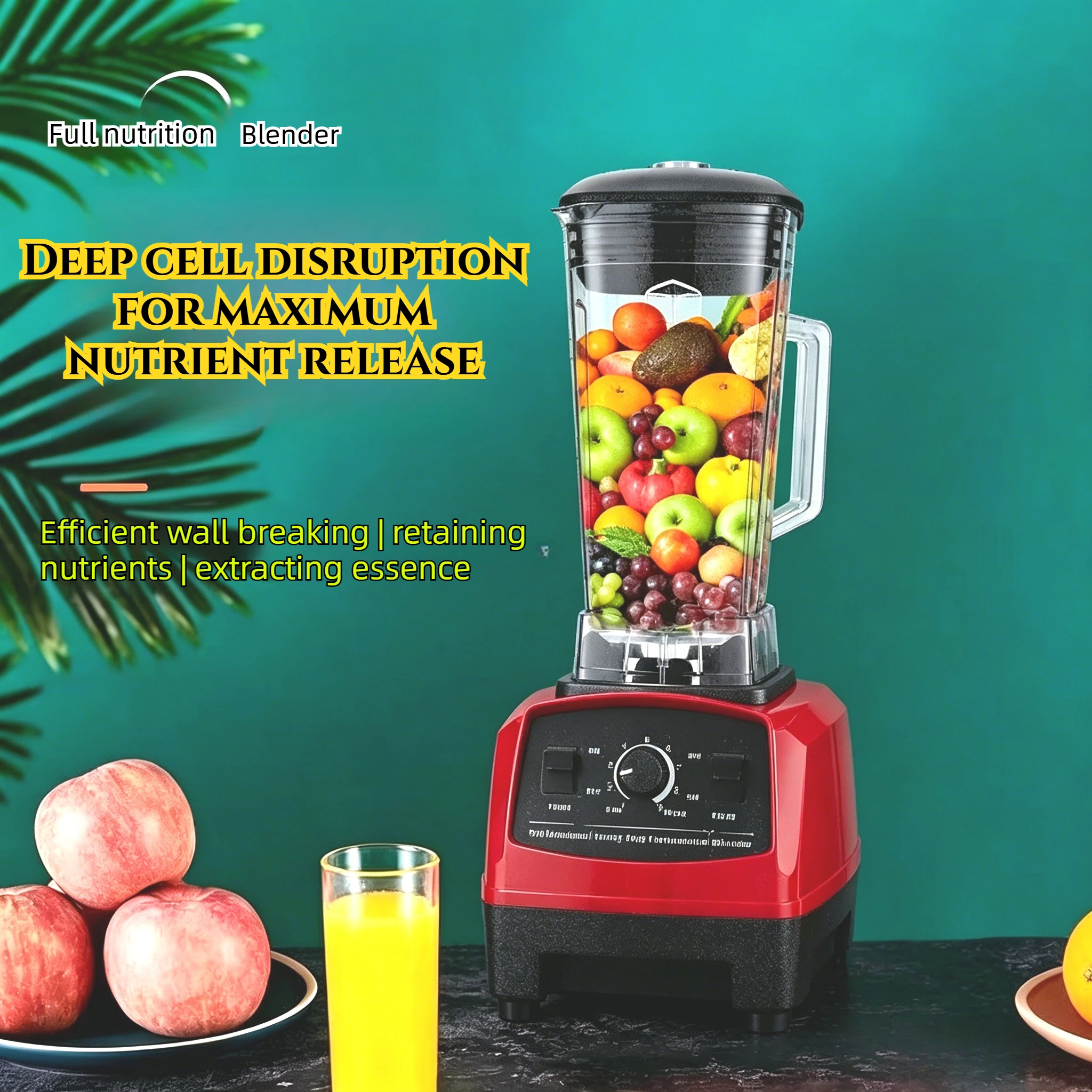 

Commercial Smoothie Maker Blender Electric Push-Button Ice Crusher with 1200W Variable-Speed Solid Copper Motor Multifunctional