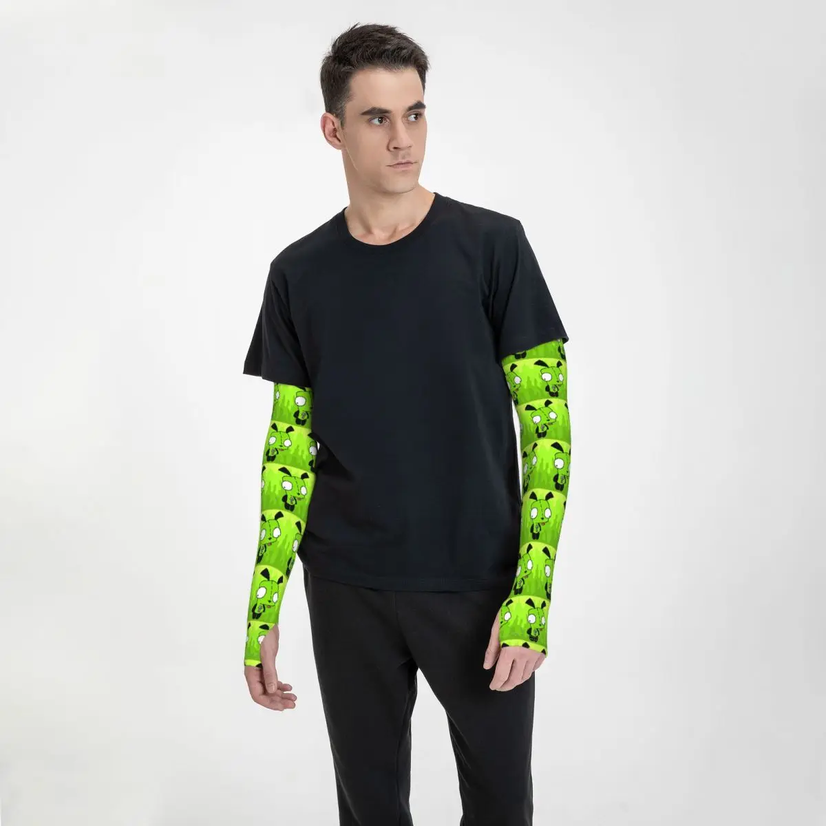 Invader Zim Outdoor Arm Sleeves Sun UV Protection Cover Summer Ice Silk Cycling Tattoo Sleeves