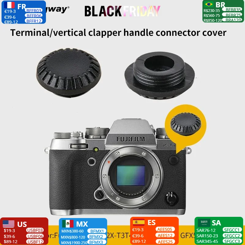 For Fujifilm camera shutter remote terminal cover flash sync cable socket dust cover end port plug gfx100s/50s XT3/4 XH1 PC term