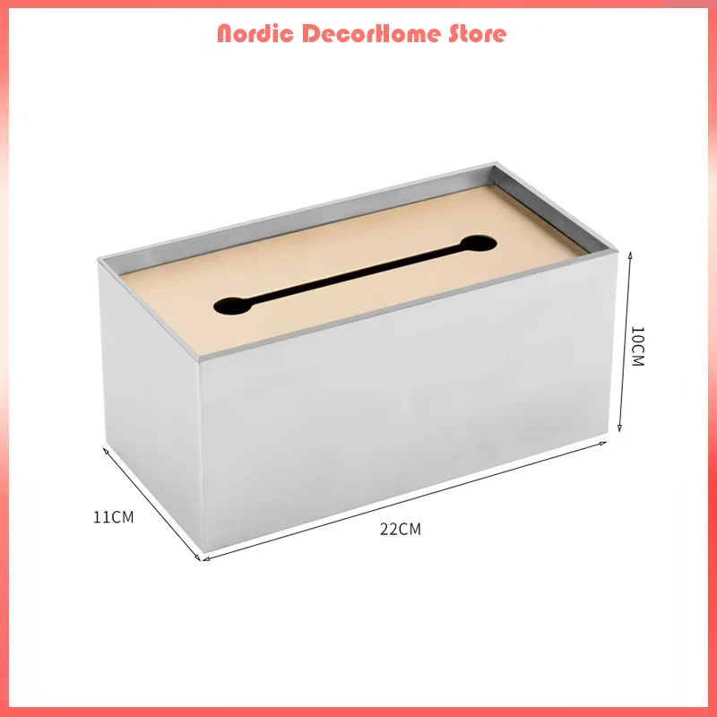 

Nordic Home Decoration Tissue Paper Dispenser Storage Organizer Kitchen Tissue Box Holder Luxury Stainless Steel Napkin Holder