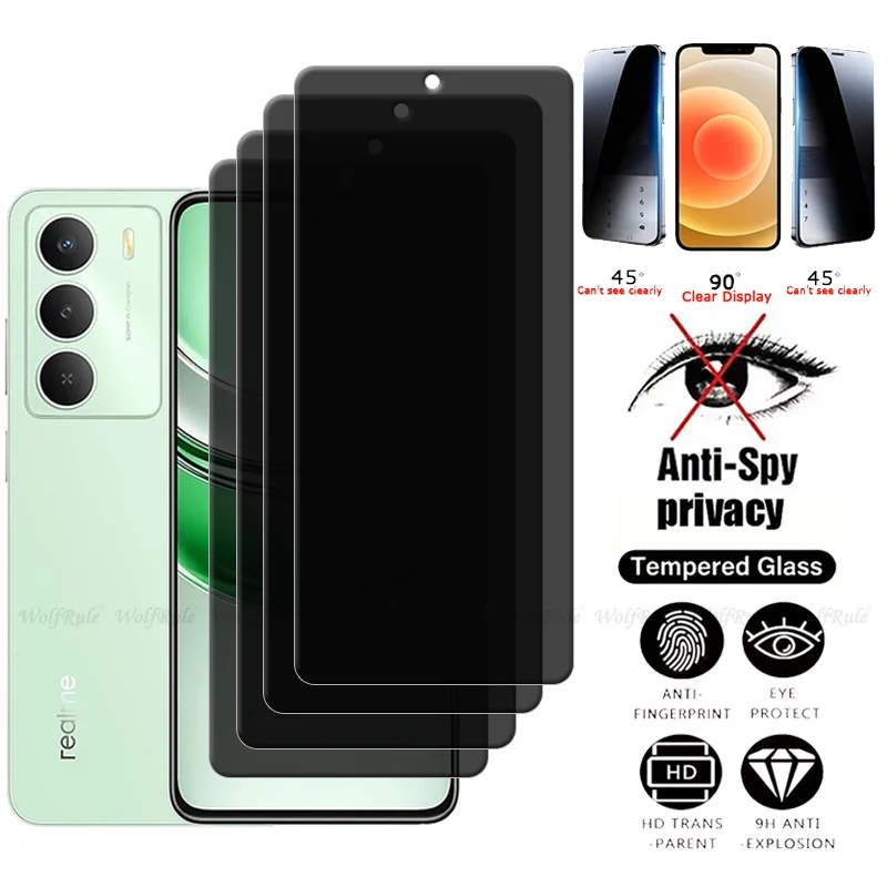 

1/2/3/4Pcs For Realme 14X 5G Glass OPPO Realme 14X Tempered Glass Phone Protective Privacy Anti-Spy Screen Protector Realme 14X