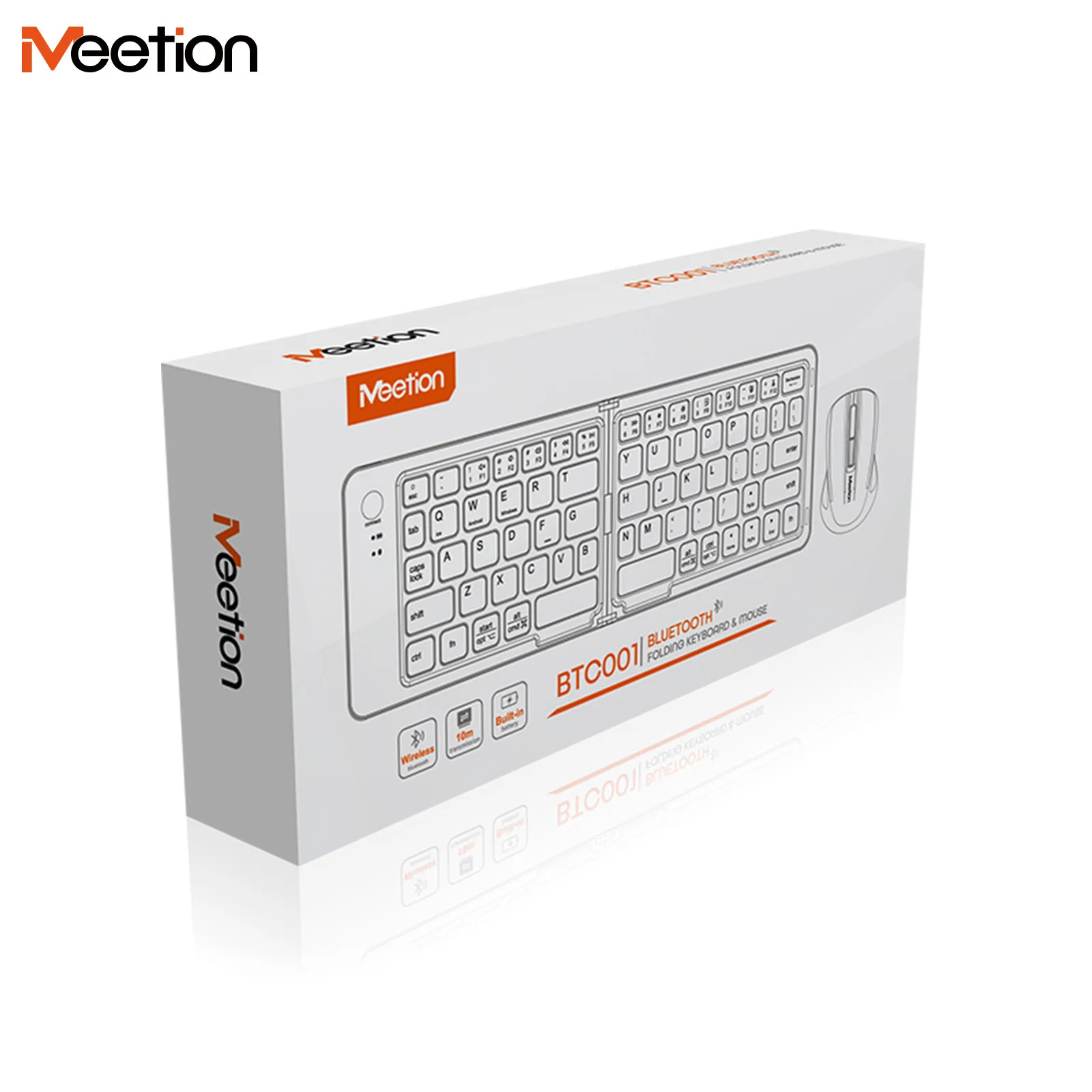 Foldable Wireless Bluetooth Keyboard Rechargeable Folding Portable Keyboards for PC for Mac for Windows for iOS Mini Mouse