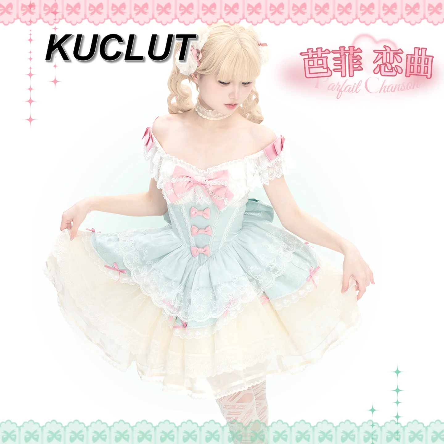 오리지널 로리타 발레 공주 스타일 우아한 JSK 스트랩 드레스 여성용 달콤하고 우아한 귀여운 볼 가운 소녀 짧은 드레스