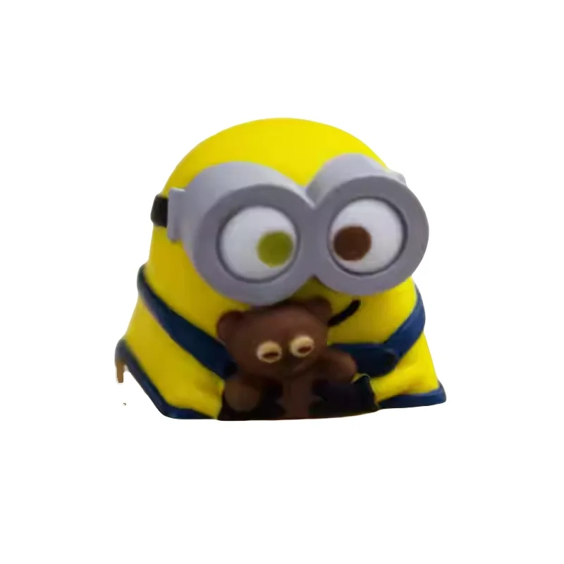 2024 nuevos Minions Bob tema único periférico de animé lindo diseño de personalidad arte de resina teclas de teclado mecánico regalo de cumpleaños