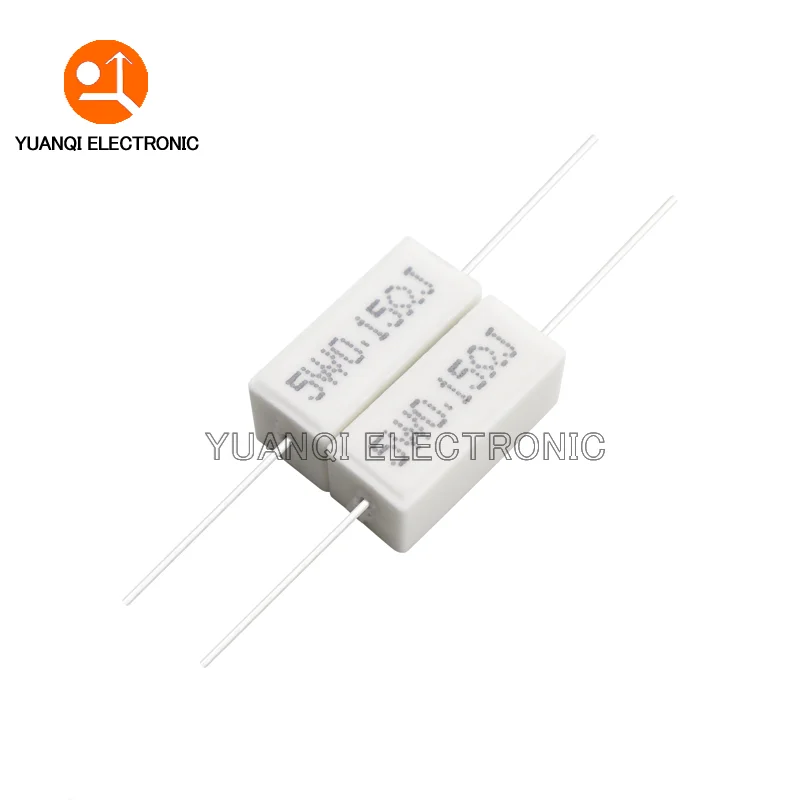 10PCS 5W 5% Cement Resistor Power Resistance 0.1R-100K 1R 2.7R 10R 43R 470R 0.15 0.25 0.47 0.68 1 3 10 12 22 27 47 100 500 ohm