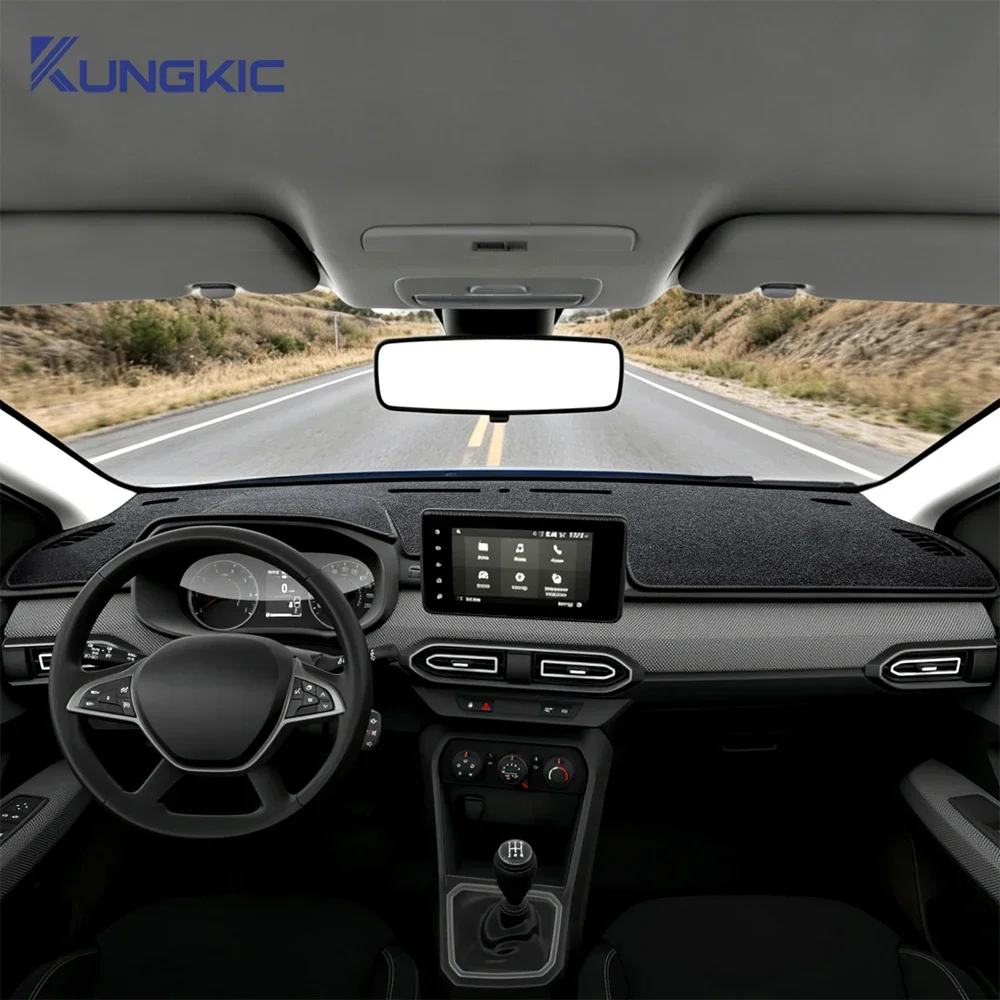 Per Dacia Sandero 2021 2022 2023 2024 2025 2026 Tappetino Copri Cruscotto Premium in Flanella Anti-UV Anti-Luce Accessori Auto
