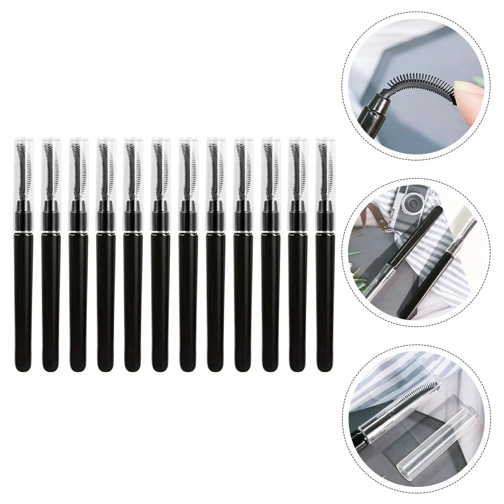 12 stuks wimperkam voor vrouwen premium draagbare make-up tool siliconen wimperborstel verzorging reisaccessoire