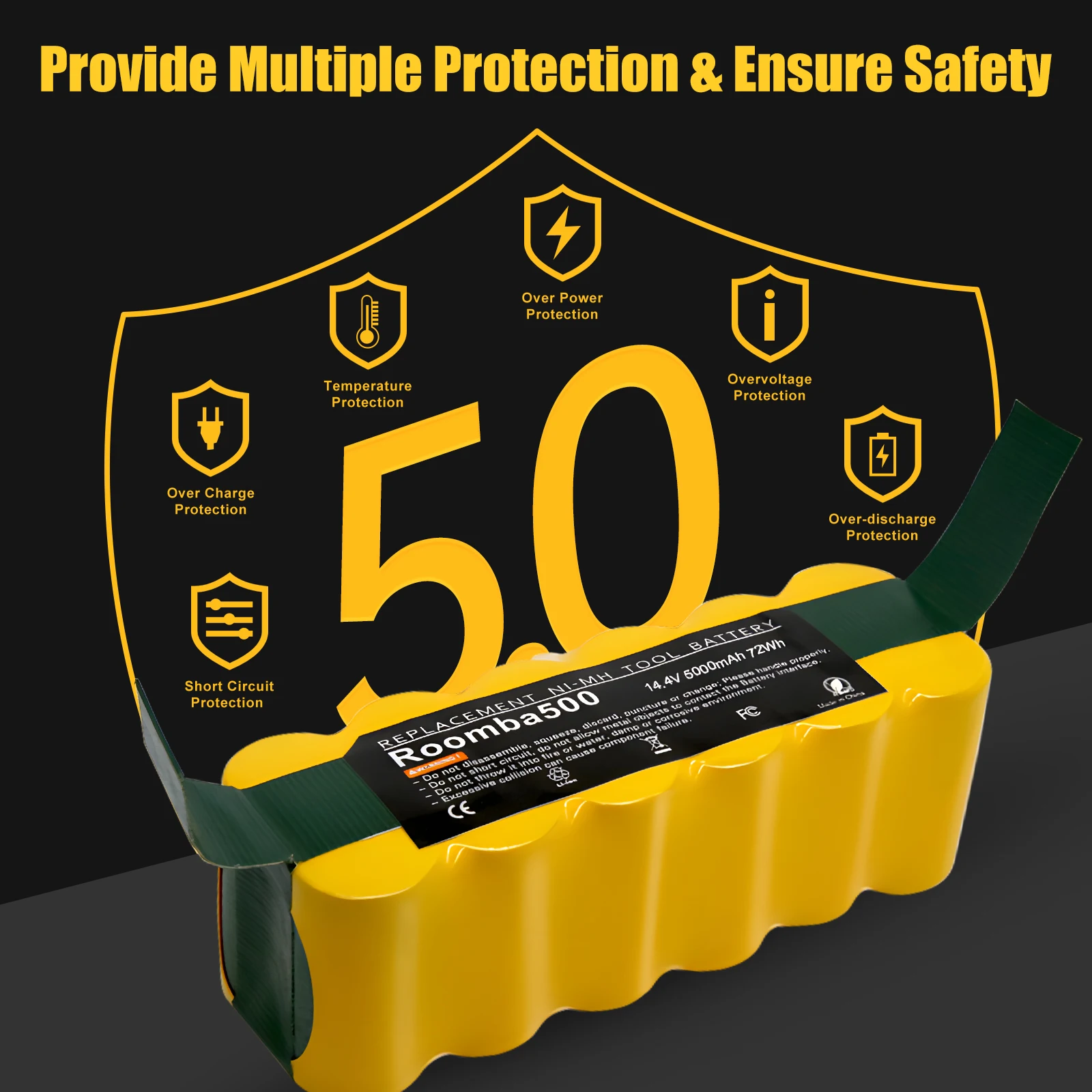 جهاز آلي لتنظيف الأتربة بطارية لآي روبوت رومبا 5000mAh 14.4V بطارية ل 500 600 700 800 900 سلسلة 14.4 فولت 620 650 770 780 580