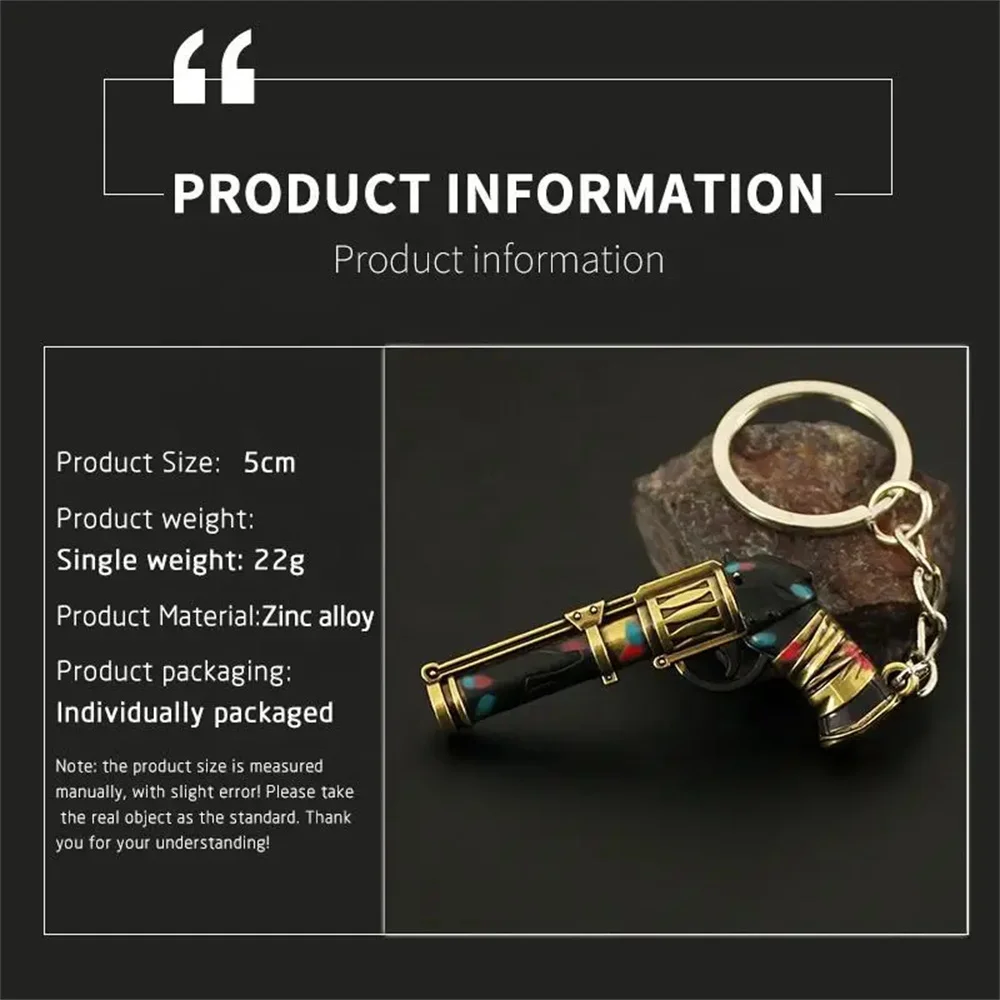 Arcane Jinx Gun Metal Keychain League of Legends Character Keyring for Backpack Car Accessory Decorations Gifts for Toys