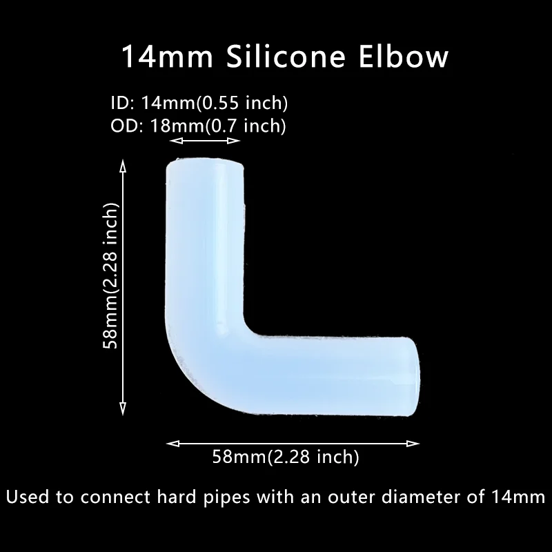 Silicone Elbow Flexible Repair Joint Hard Tube Soft Connector Right Angle Rubber Coupling Pipe Fish Tank Irrigation Garden