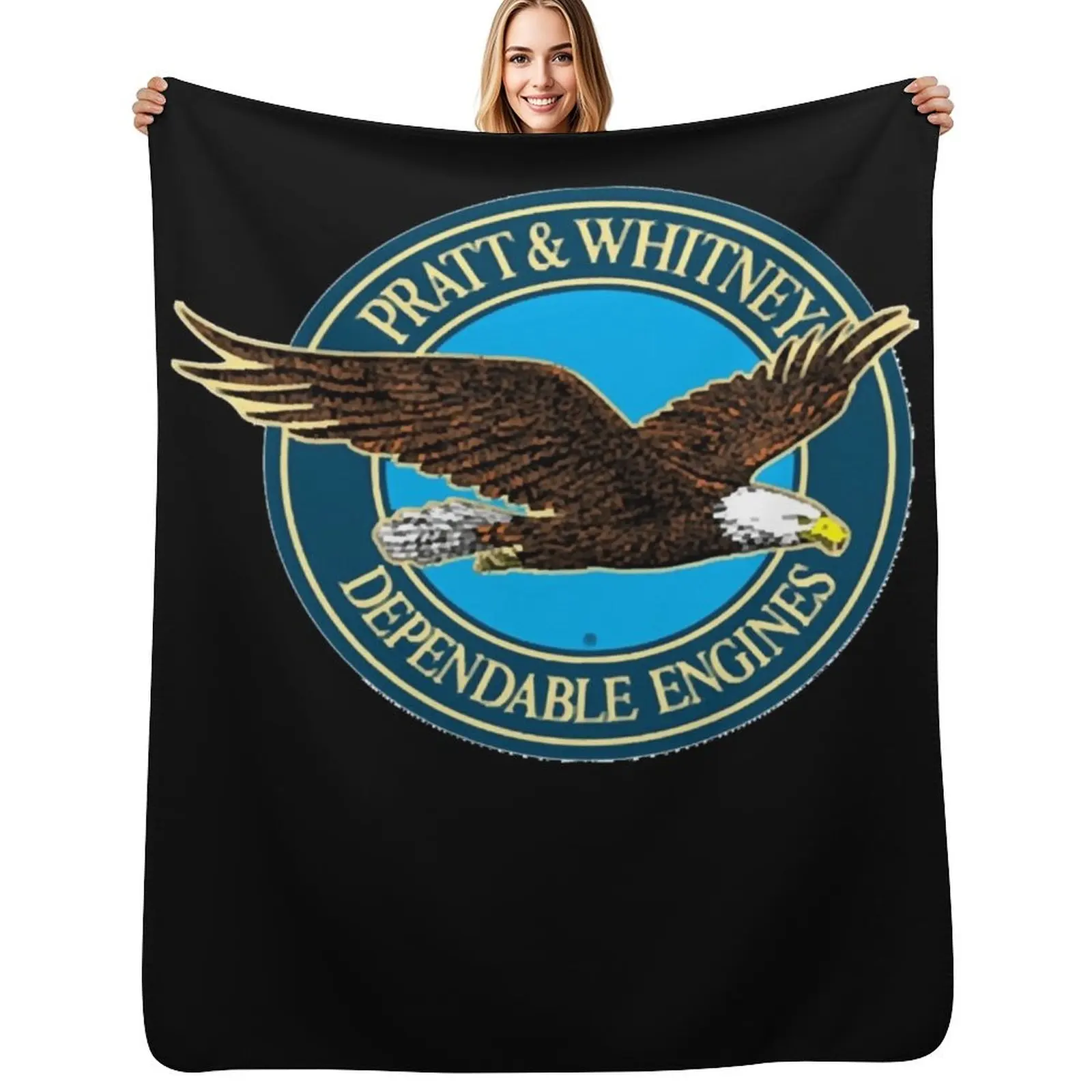 Pratt & Whitney Logo Throw Blanket Foldable Soft Warm Blanket for Outdoor Use