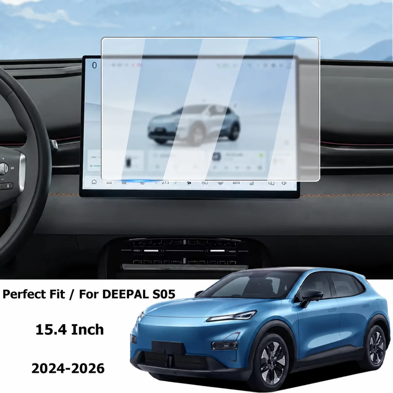 For DEEPAL S05 2024–2026 15.4 Inch Center Screen Tempered Glass Protector Car GPS Navigation Display Film