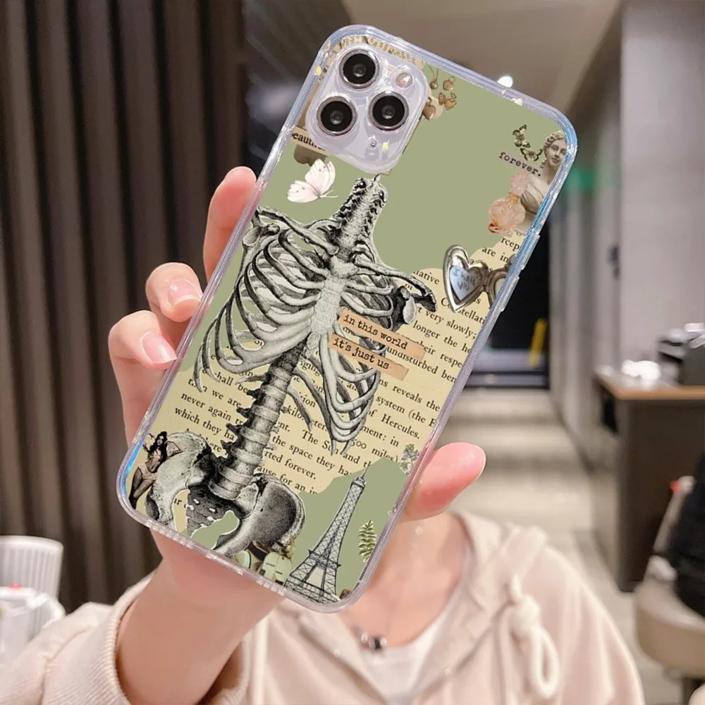 Medical Human Anatomy Phone Case For Iphone 15 11 13 14 Pro Max 7 8 Plus X Xr Xs Max Se2020 12mini Transparent Cover