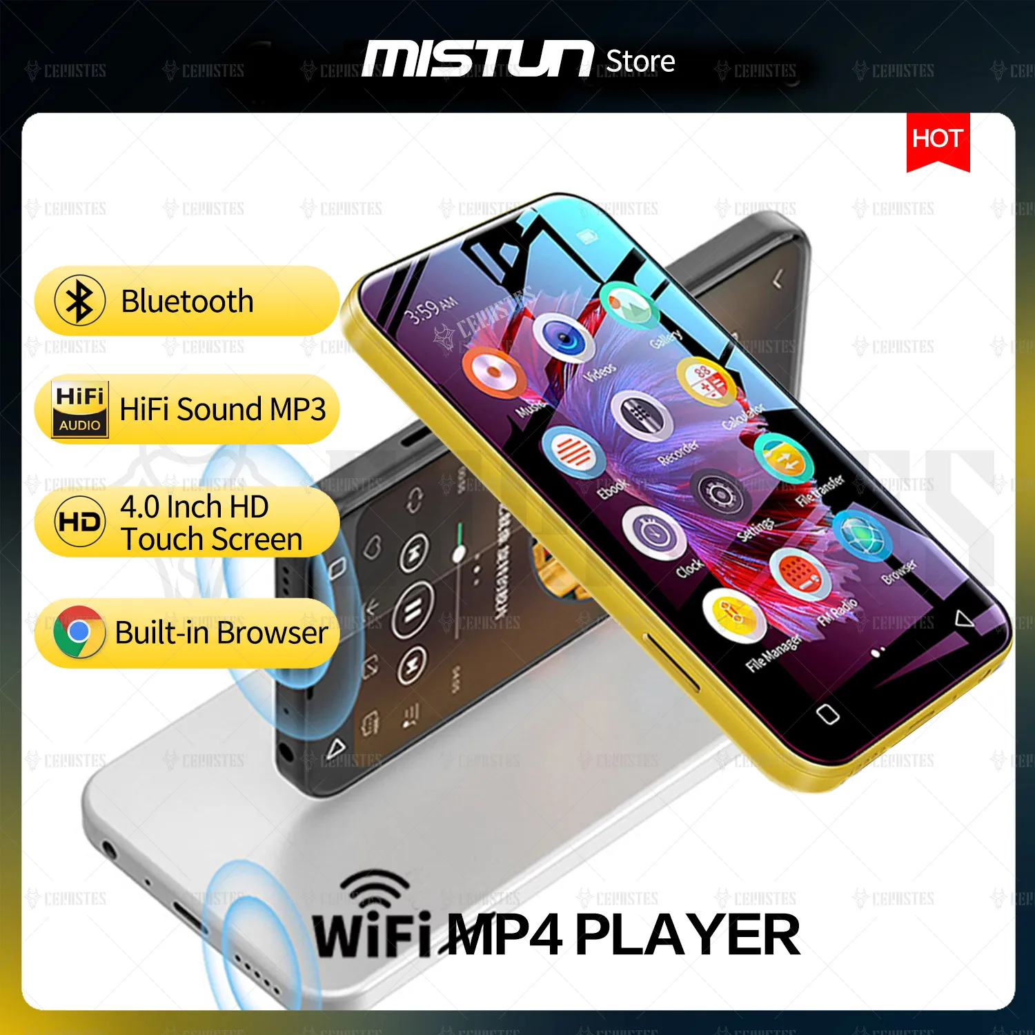 NEW 4.0 Inch Full Touch ISP Screen WiFi Mp3 Mp4 Player Bluetooth  Portable HiFi Digital Music Player FM/Recorder/E-Book/Browser