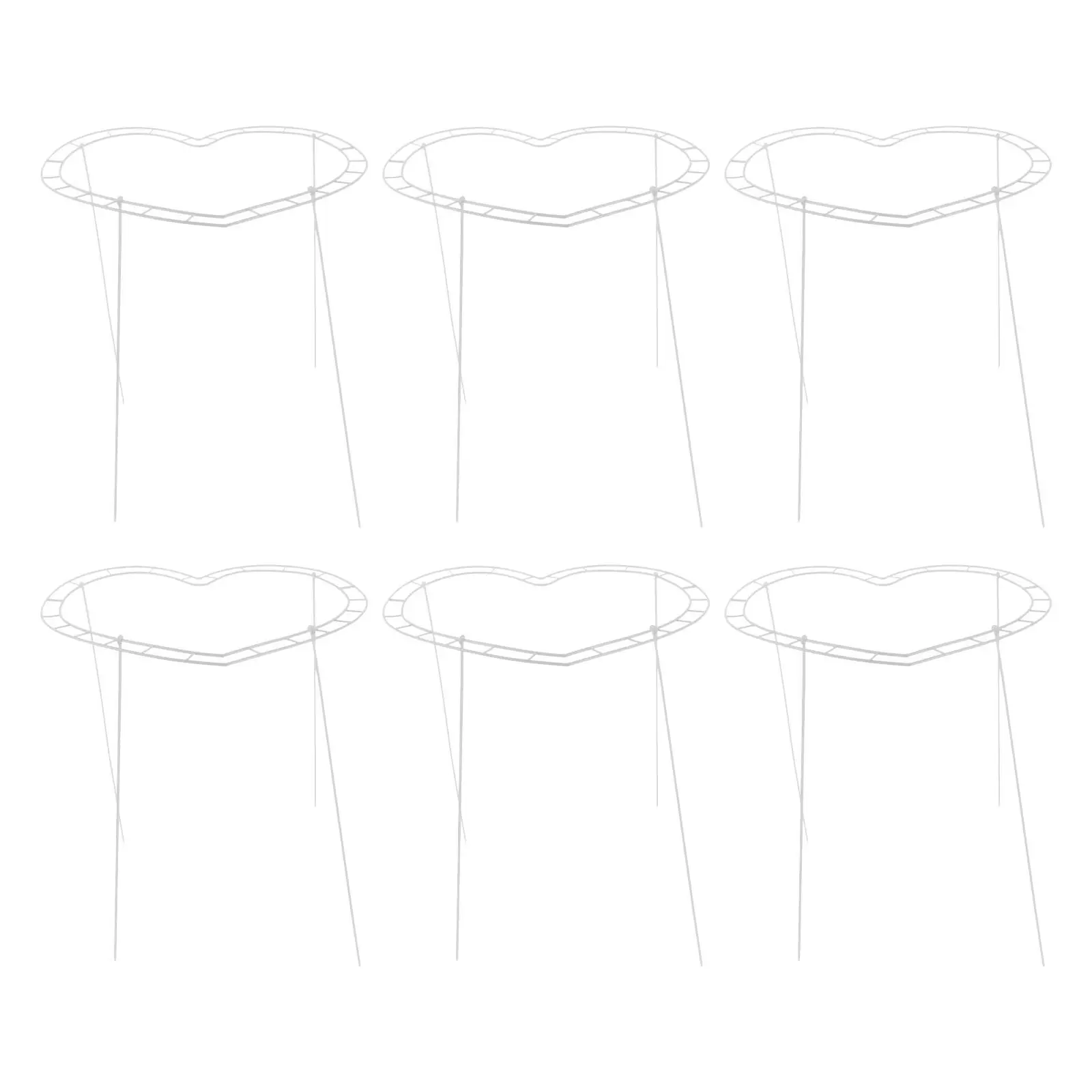 6 Pcs Love Flower Arrangement Bouquet Heart Wreath Craft Supplies Shaped Forms Frame Decoration DIY Making