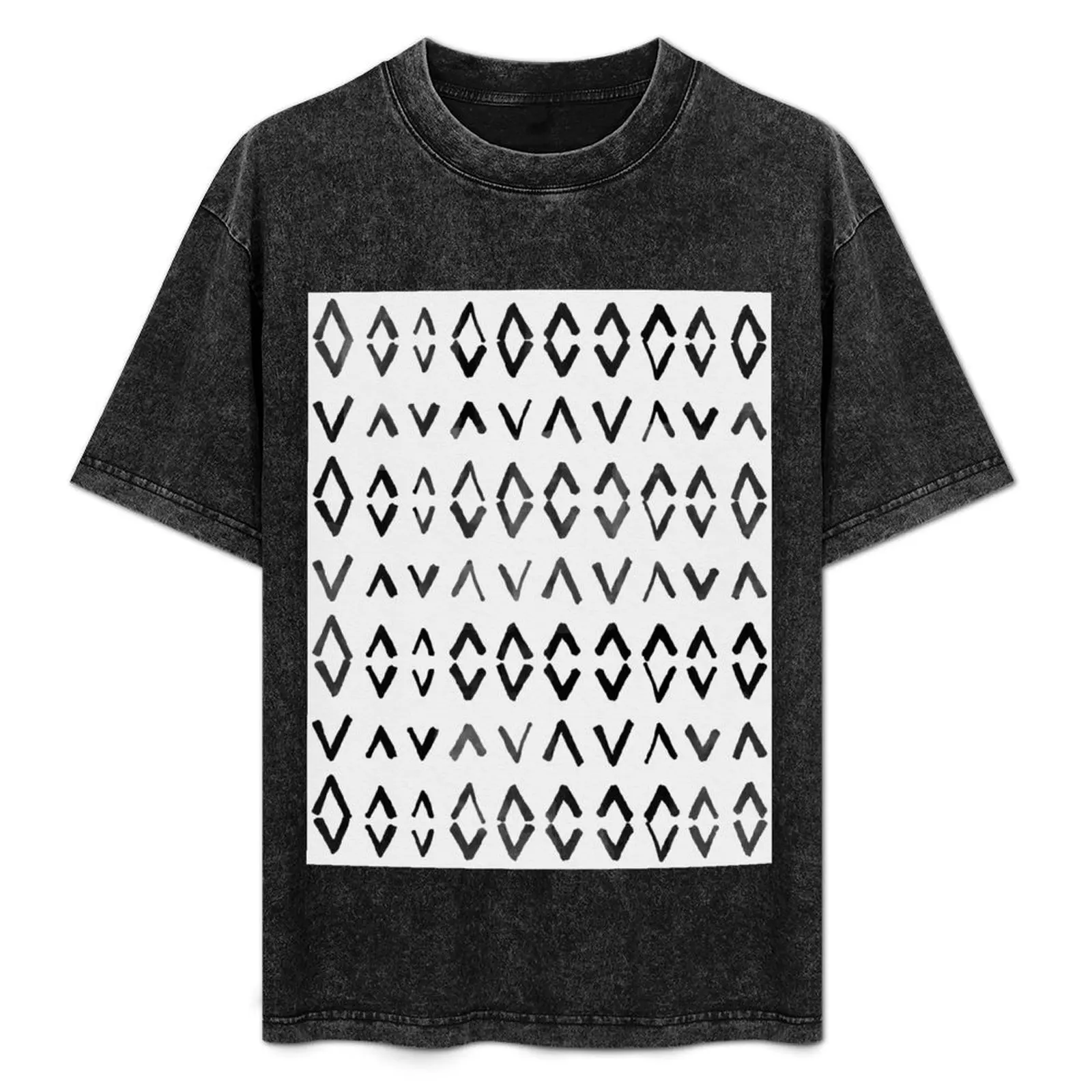 

Scandinavian Diamond Pattern, Watercolor, Geometric T-Shirt Casual Fashion Print Tee Top