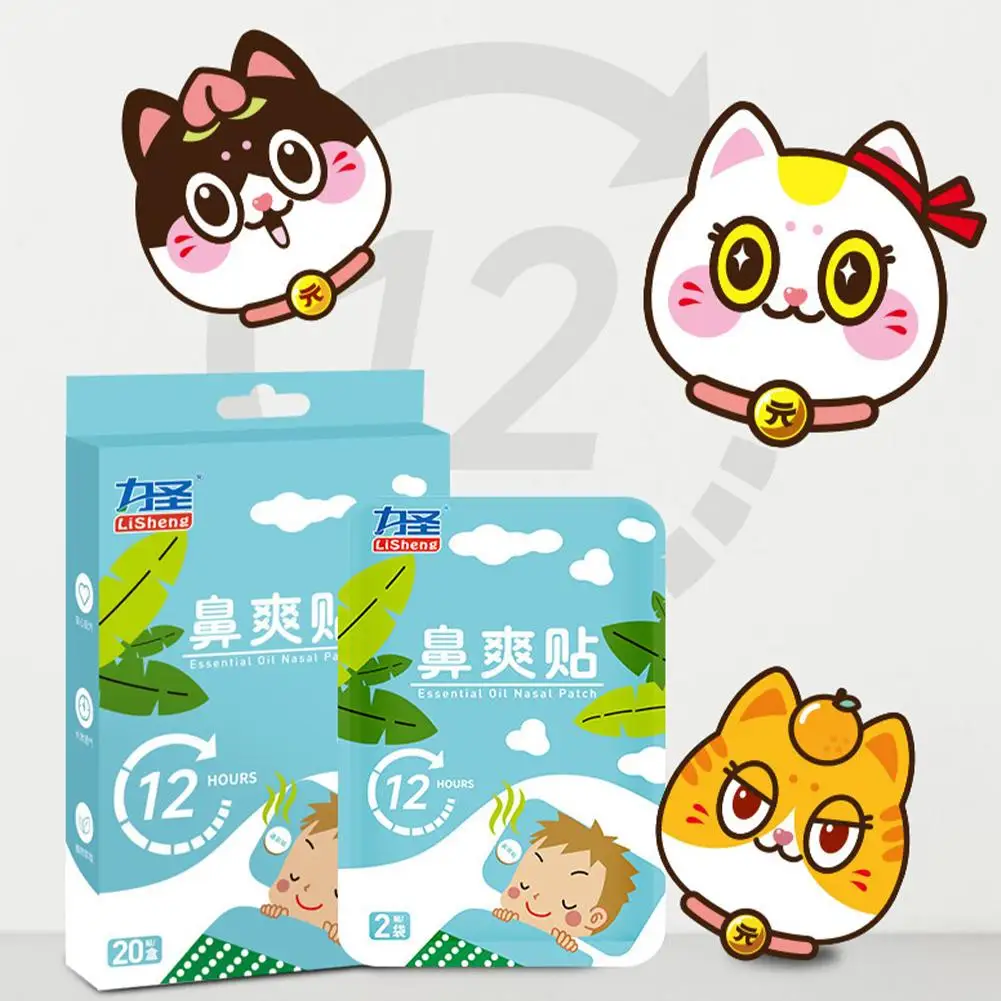 Nasal Ventilation Strips Comfortable Stuffy Nose Relief Congestion Aromatherapy Patches 12 Hours Essential Oil Patches Stickers